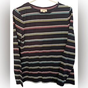 Style & Co. Multicolor Striped Long Sleeve Top Medium